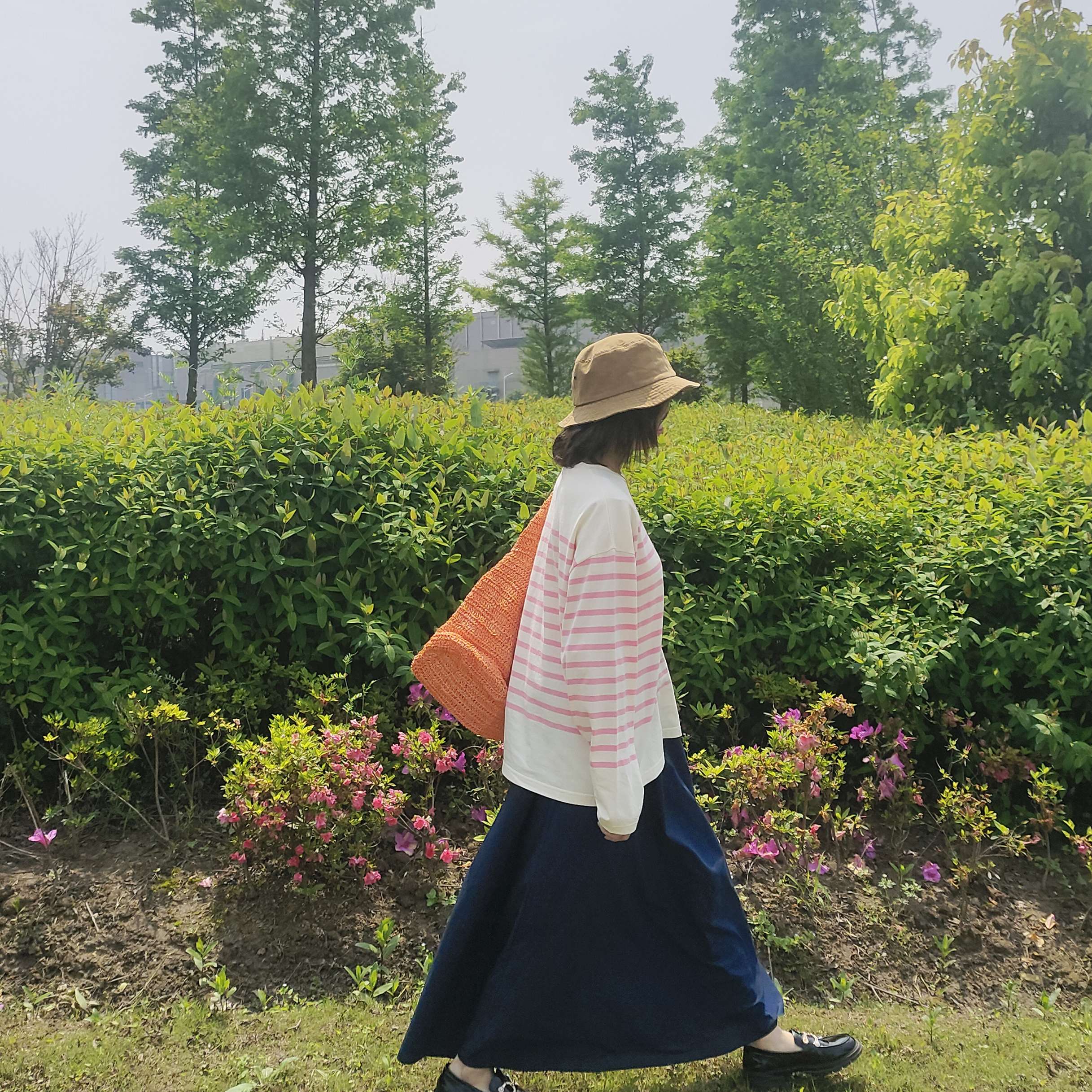 ゆったりボーダーニットプルオーバー ボーダー服