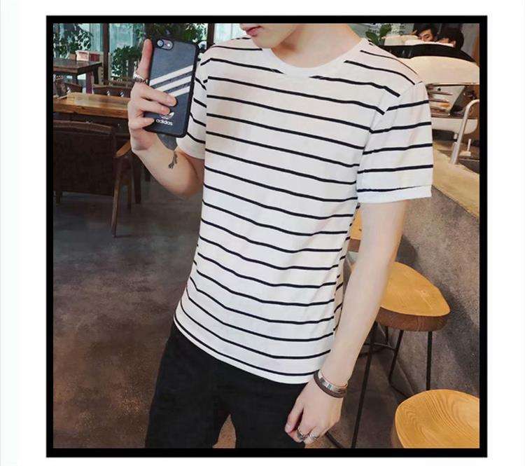 シンプル爽やか半袖ボーダーTシャツ ボーダー服