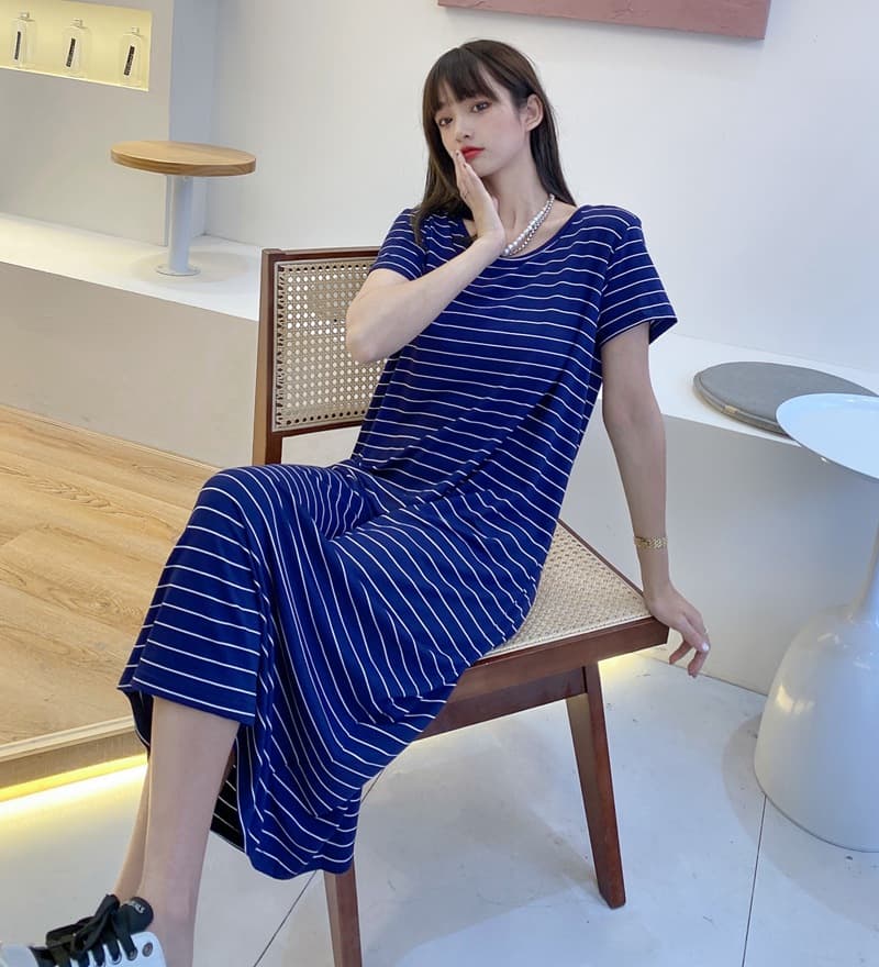 ボーダー服 リラックスボーダーワンピース