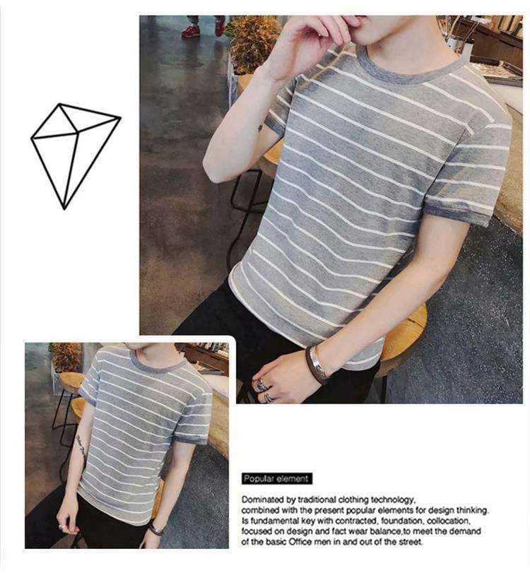 シンプル爽やか半袖ボーダーTシャツ ボーダー服