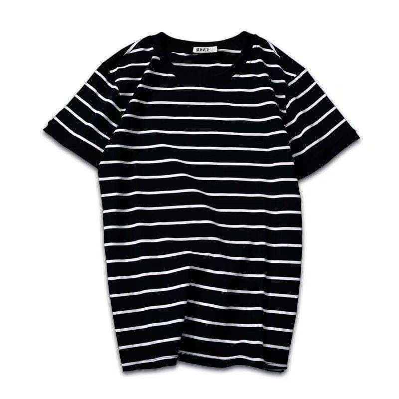 シンプル爽やか半袖ボーダーTシャツ ボーダー服