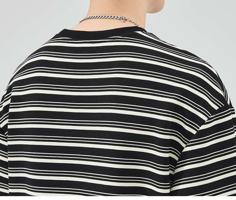 レトロボーダー オーバーサイズスウェット ボーダー服