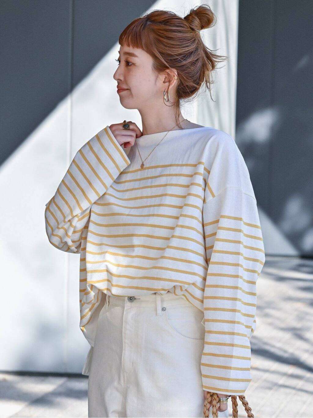 ゆったりシルエットのマリンボーダートップス ボーダー服