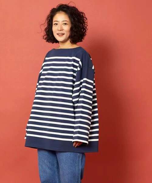 ゆったりマリンボーダーカットソー ボーダー服