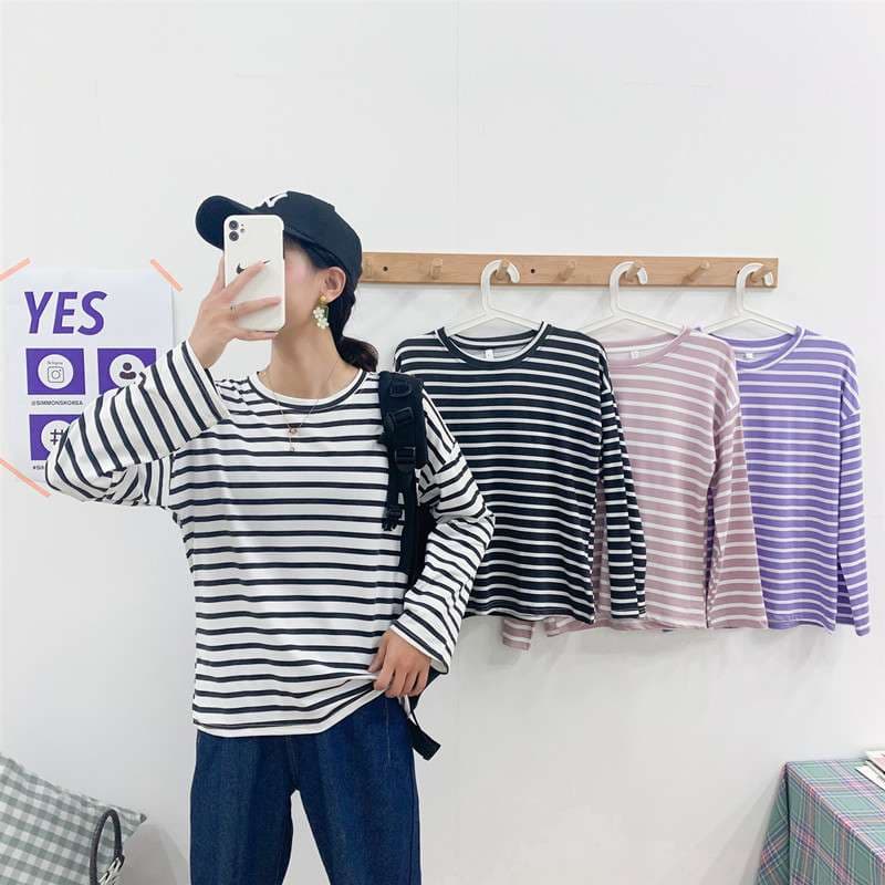 ゆったりカジュアルボーダーTシャツ ボーダー服