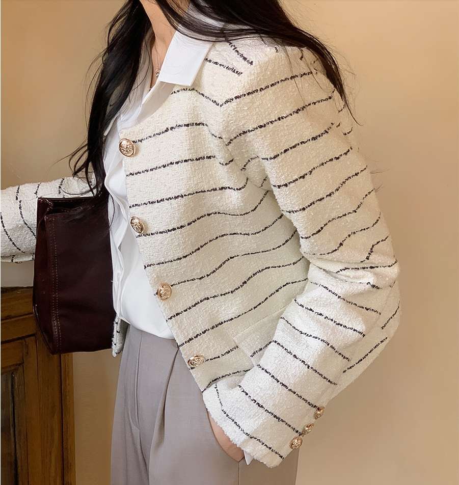 上品ボーダーカーディガン ボーダー服