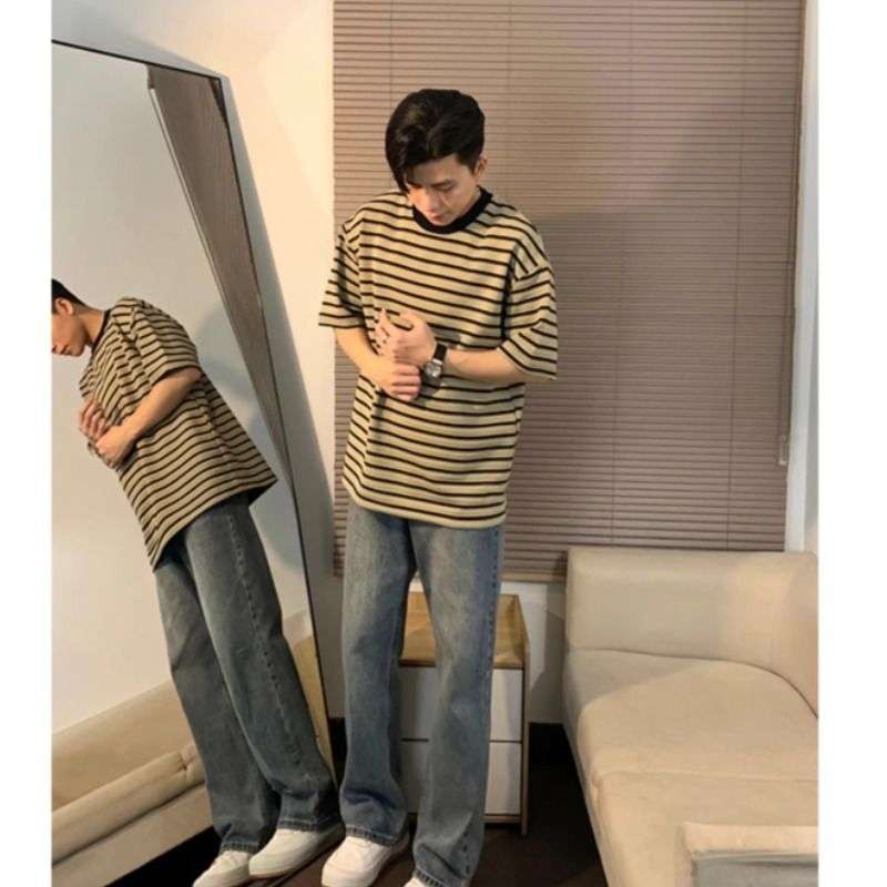ゆったりシルエットのボーダーTシャツ ボーダー服