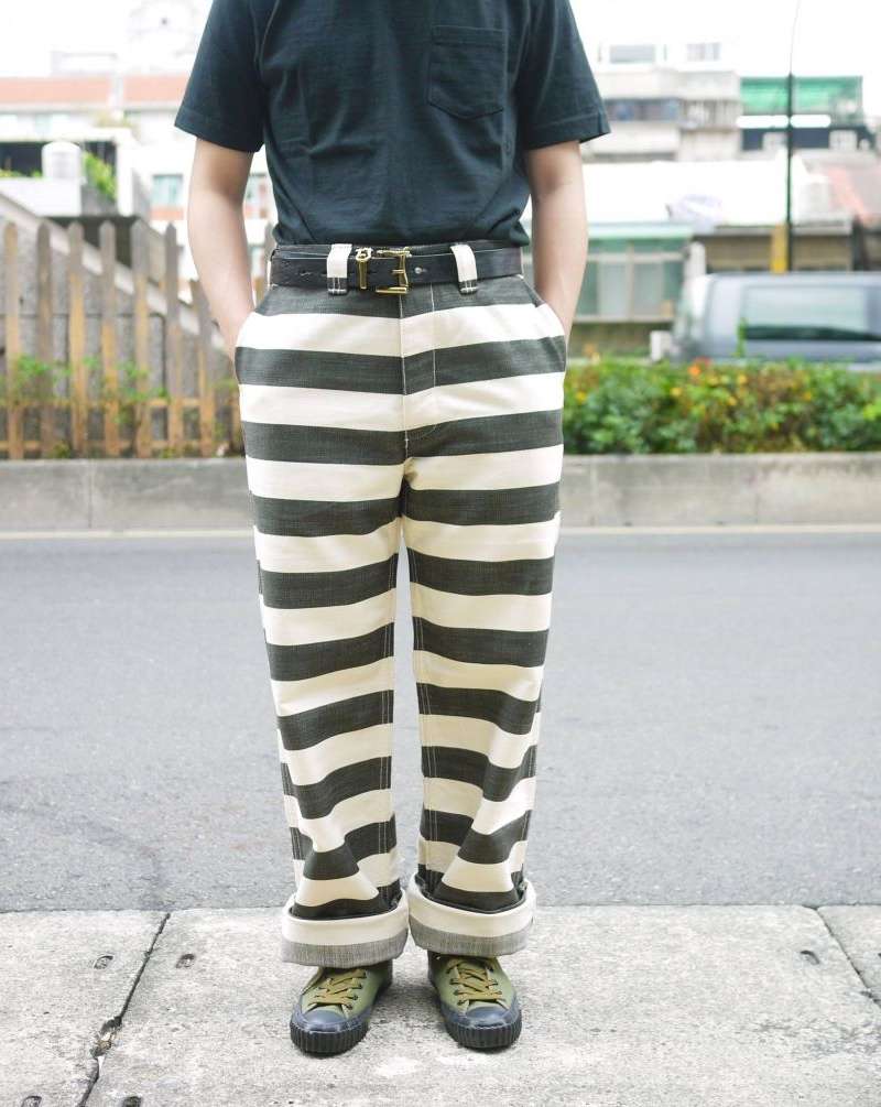 受刑者風ボーダーパンツ ボーダー服
