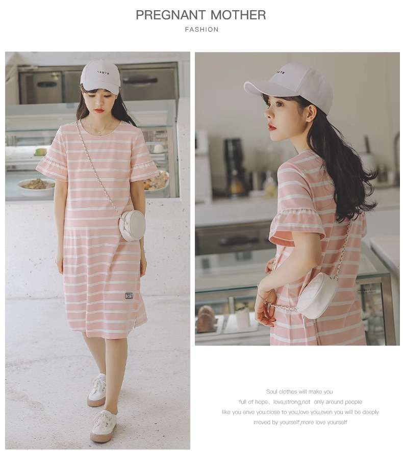 ゆったりシルエットボーダーワンピース ボーダー服