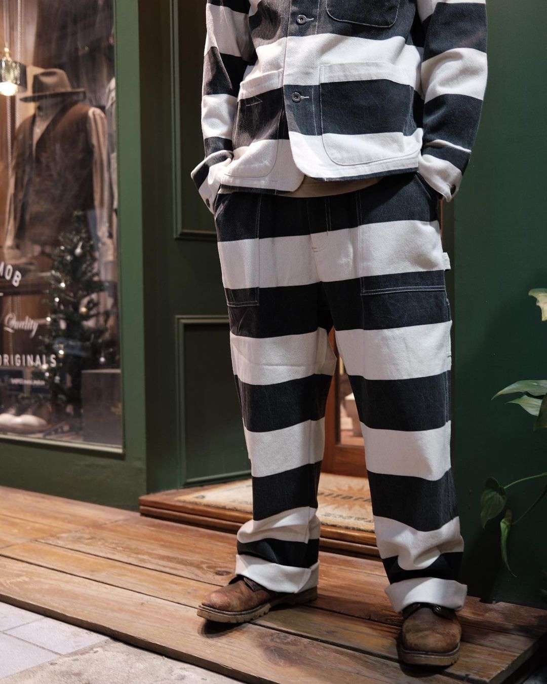 受刑者風ボーダーパンツ ボーダー服