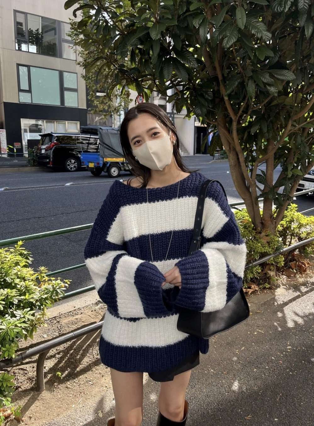 ゆったりボーダーニットプルオーバー ボーダー服