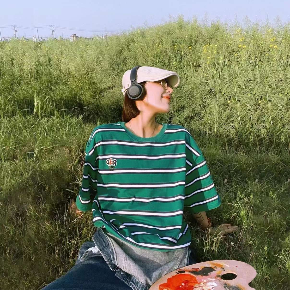 クラシックボーダー柄半袖Tシャツ ボーダー服