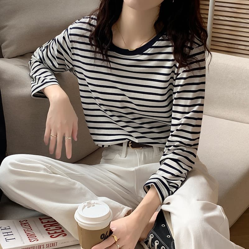 シンプルボーダーカットソー ボーダー服