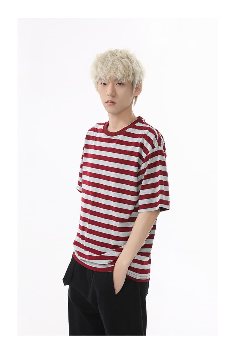 ボーダー ゆったりシルエット 太ボーダーTシャツ