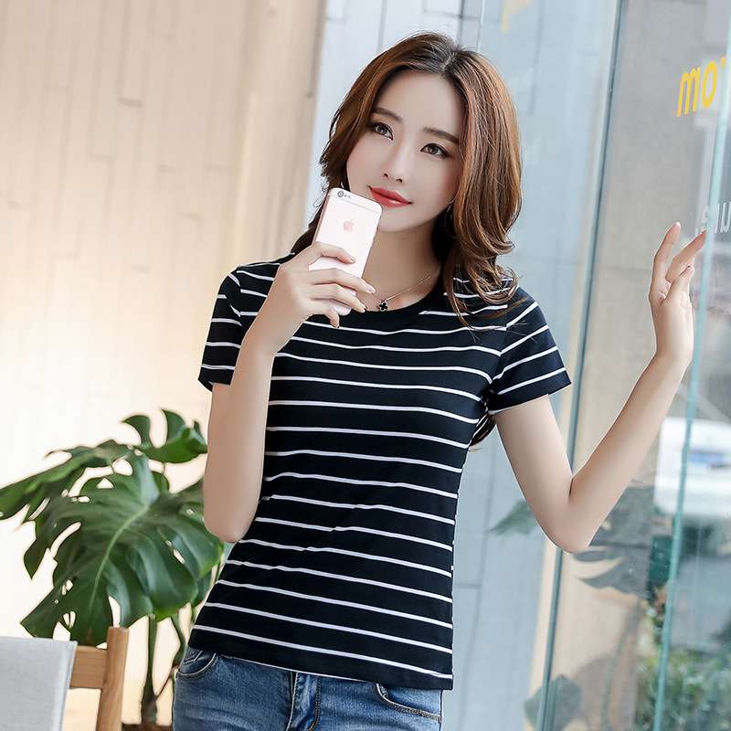 シンプルボーダー半袖Tシャツ ボーダー服