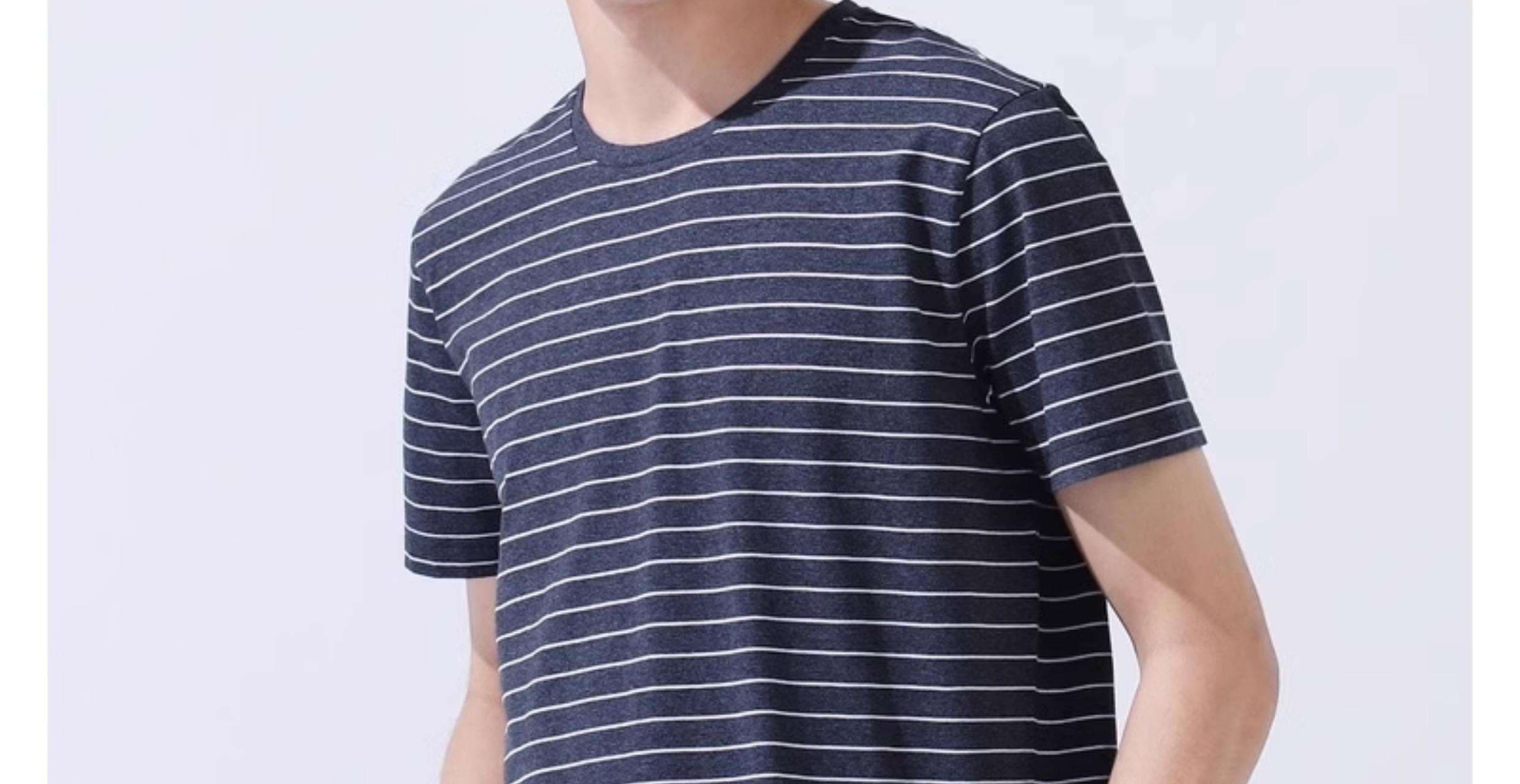 シンプル横縞柄半袖Tシャツ ボーダー服