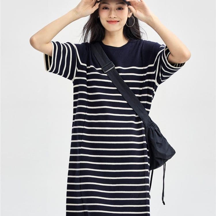 ボーダー服 ボーダー服 ゆったりシルエット ボーダーワンピース