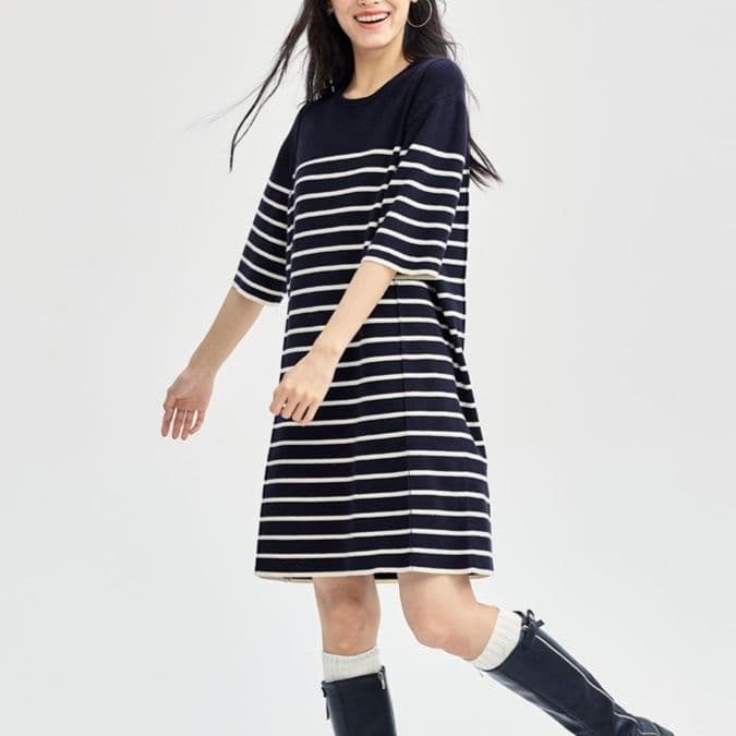 ボーダー服 ボーダー服 ゆったりシルエット ボーダーワンピース
