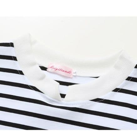 ボーダー キーネック ボーダーTシャツ