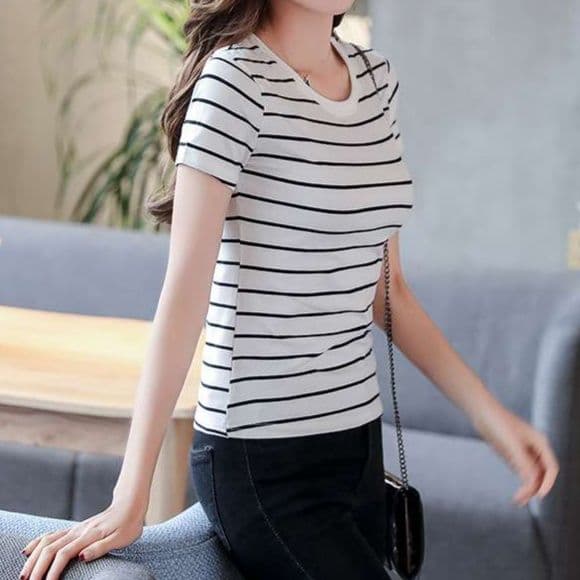 シンプルボーダー半袖Tシャツ ボーダー服