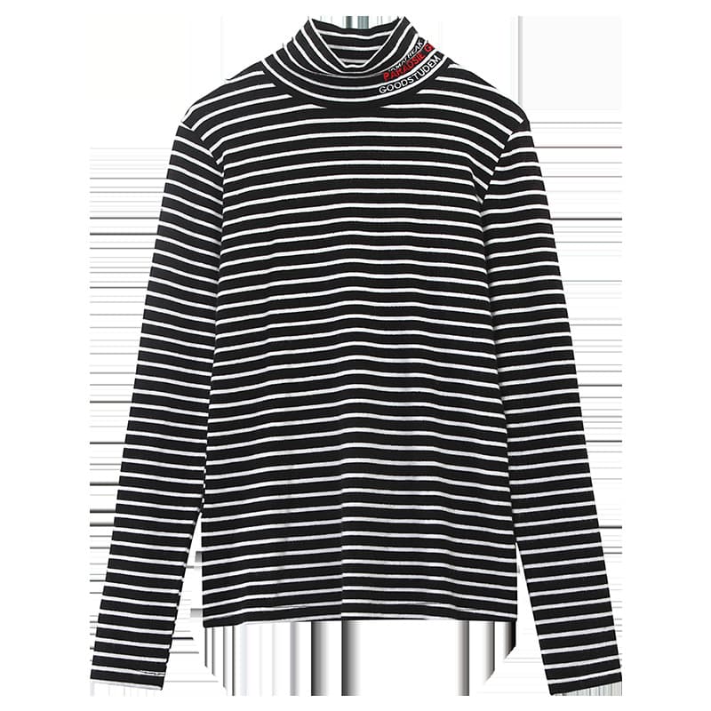 ハイネックボーダーニットコーデセット ボーダー服