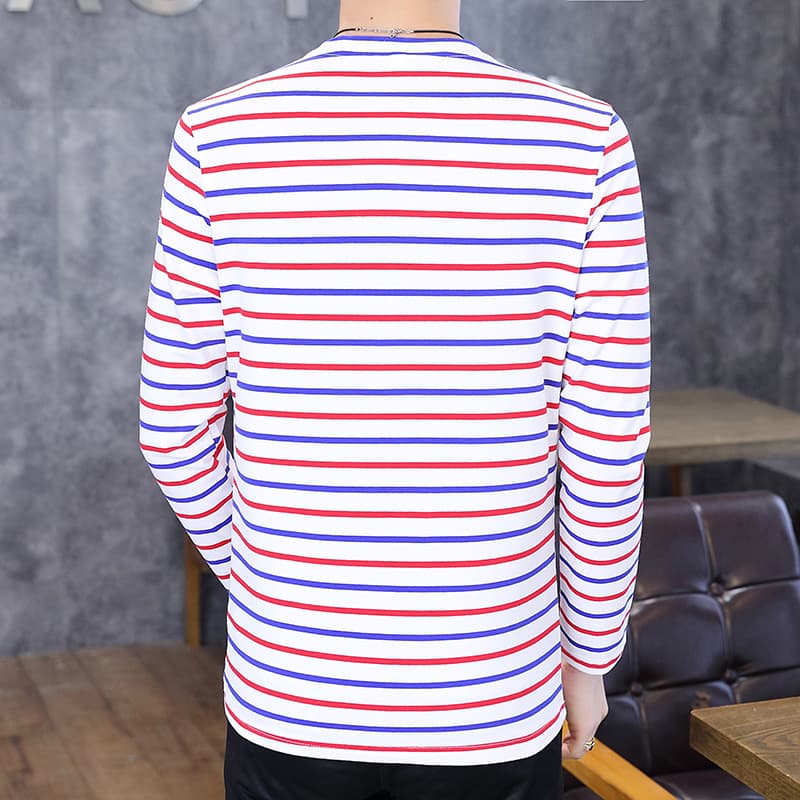 ボーダー服 シンプルカジュアル ボーダーロンTシャツ