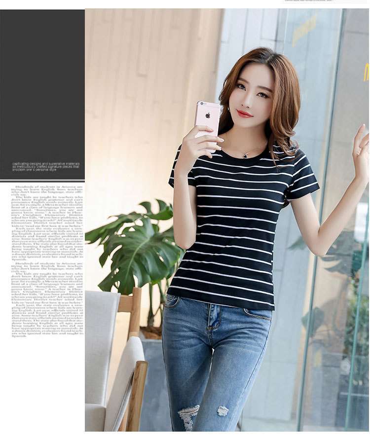 シンプルボーダー半袖Tシャツ ボーダー服
