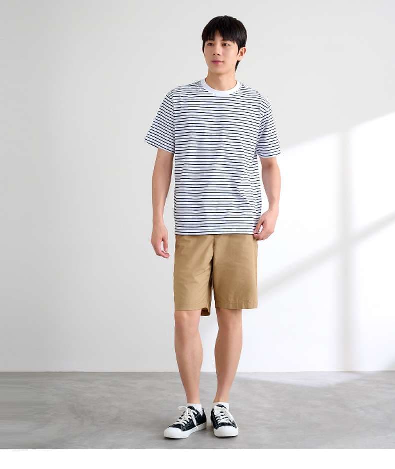シンプルボーダークルーネックTシャツ ボーダー服