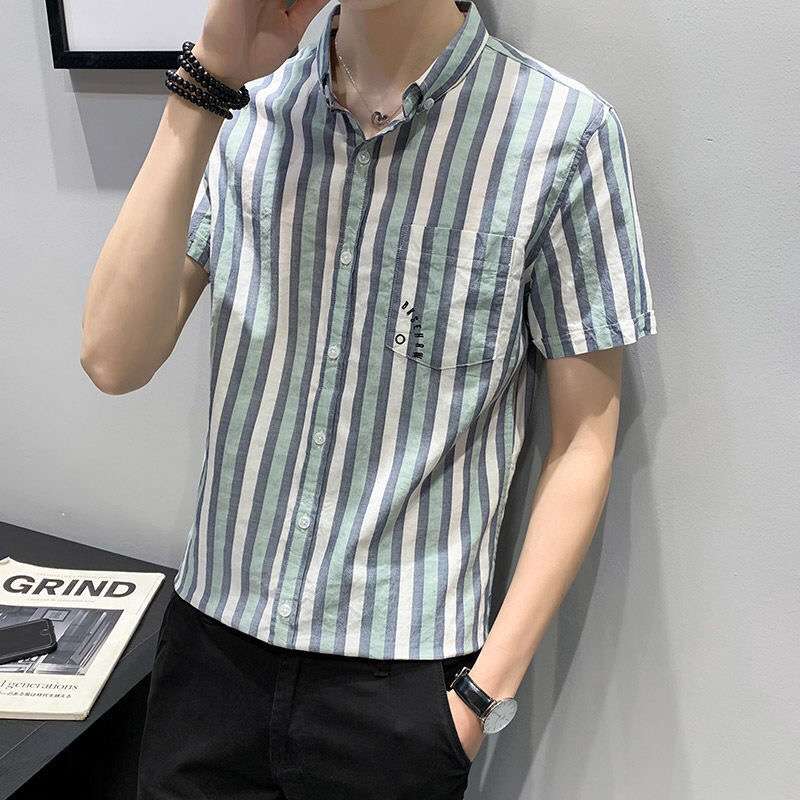 爽やかストライプ柄半袖シャツ ボーダー服