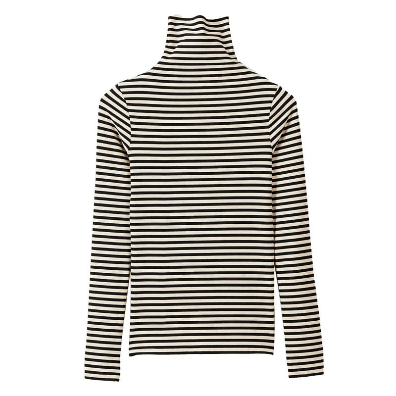 なめらかストレッチボーダータートル ボーダー服