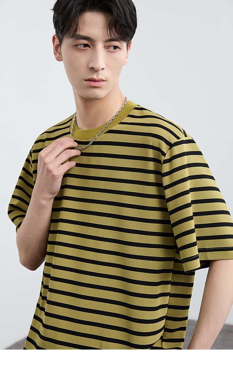 クラシカルボーダーデザイン半袖Tシャツ ボーダー服