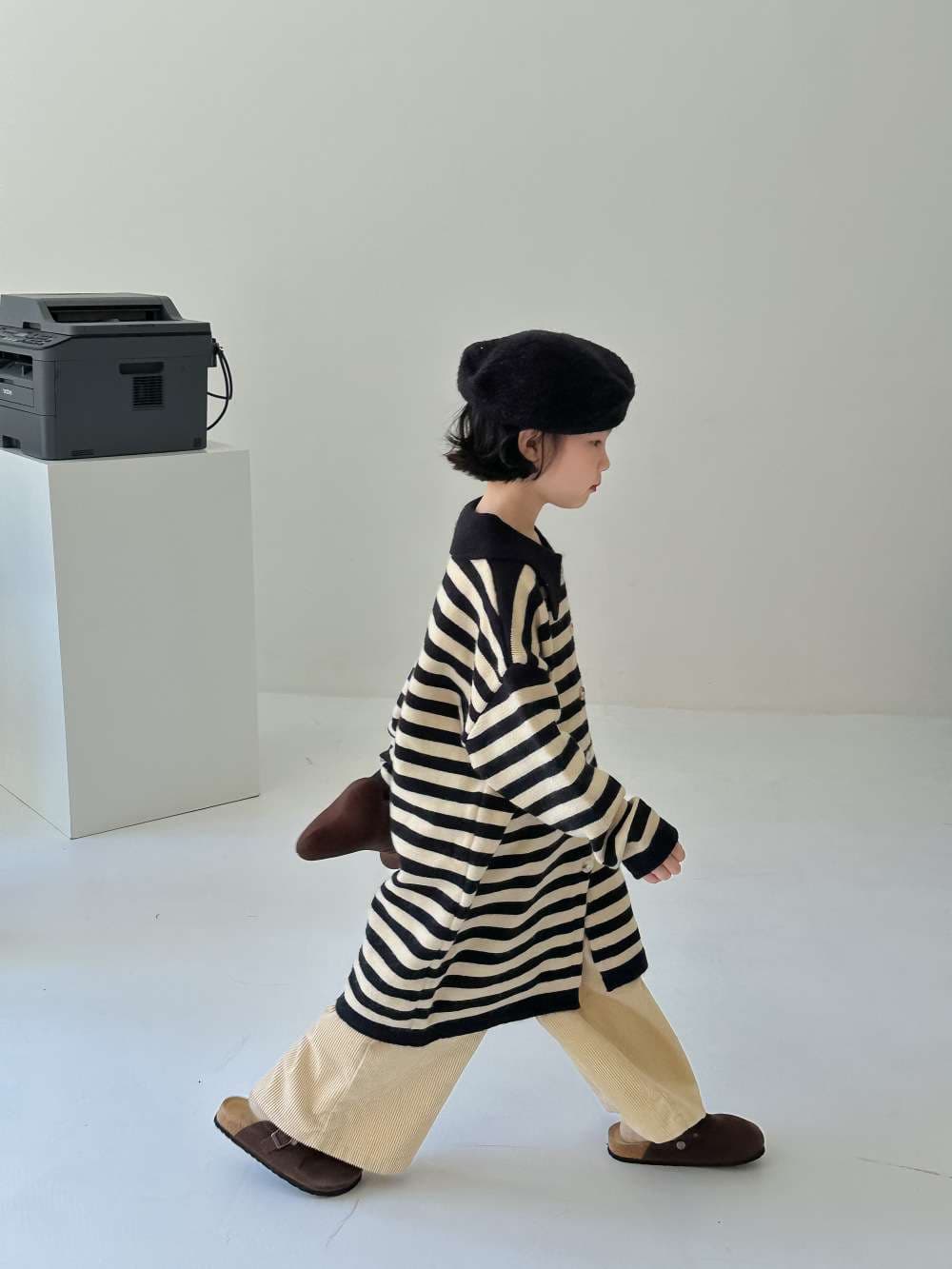 モダンストライプのニットウェアセット ボーダー服
