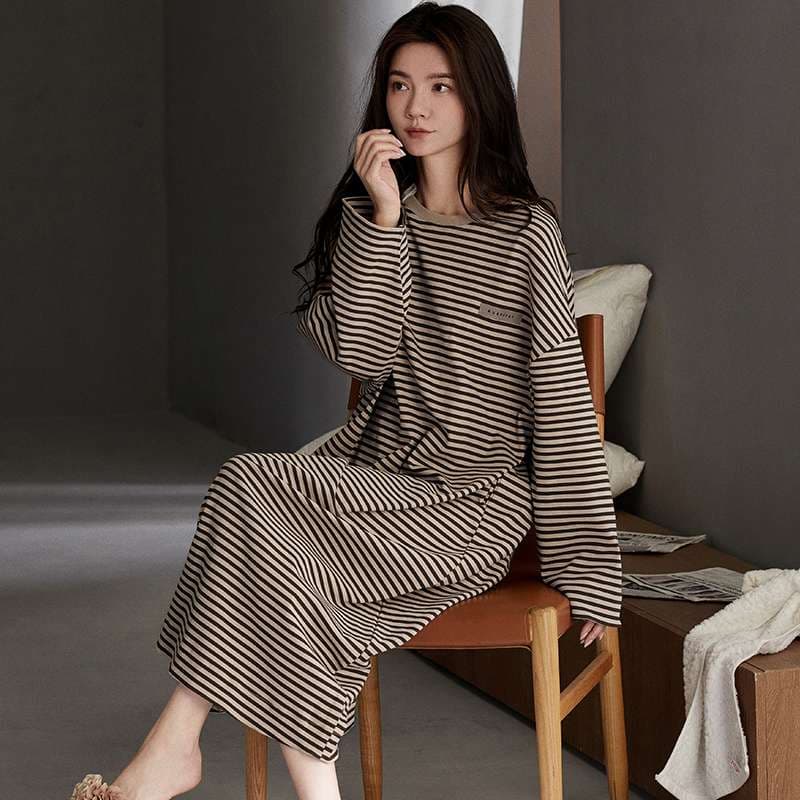 リラックスボーダーマキシワンピース ボーダー服