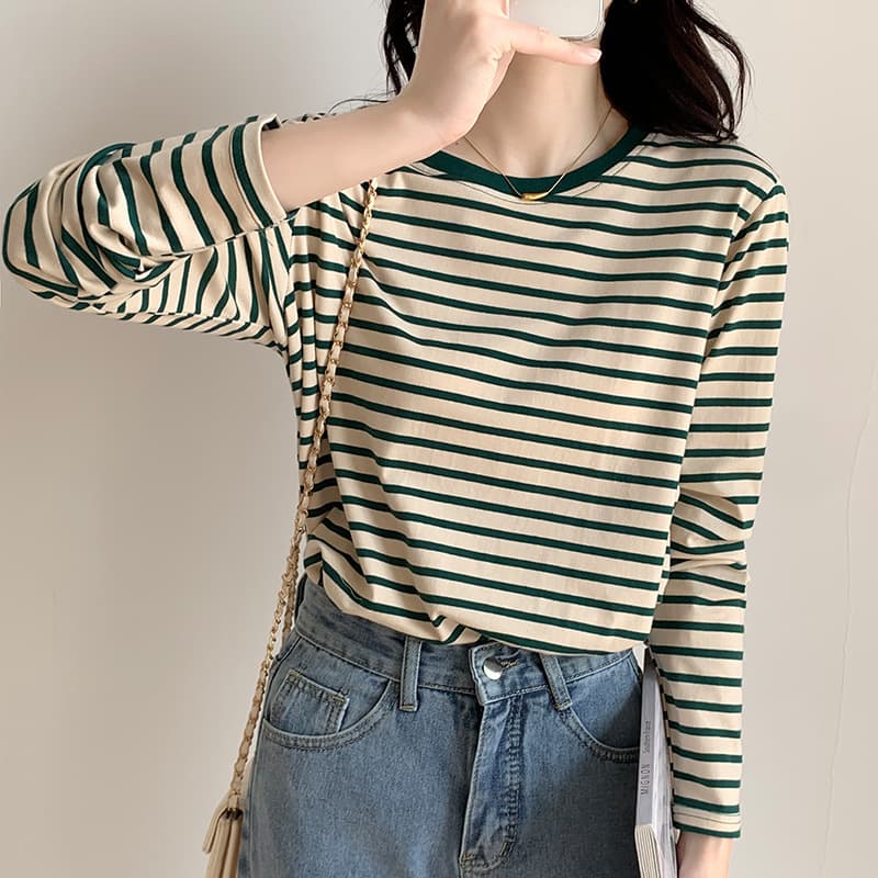 シンプルボーダーカットソー ボーダー服