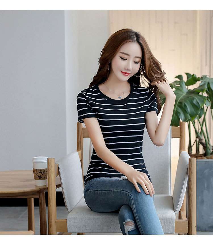 シンプルボーダー半袖Tシャツ ボーダー服