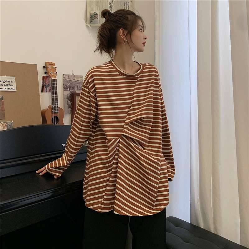 ゆったりルーズシルエット ボーダーカットソー ボーダー服