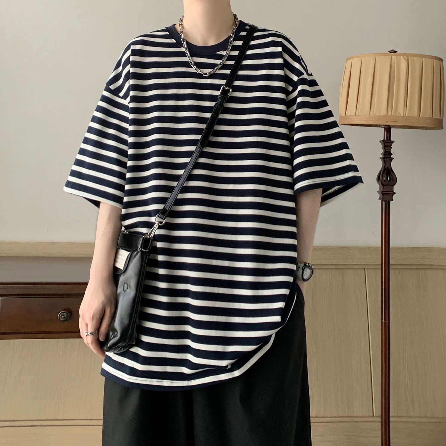 ゆったりシルエットのボーダーTシャツ ボーダー服