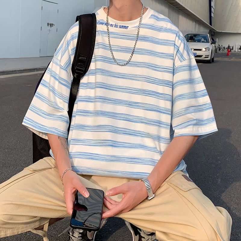 夏気分ゆったりボーダーTシャツ ボーダー服