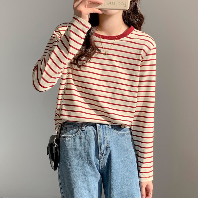 シンプルボーダーカットソー ボーダー服