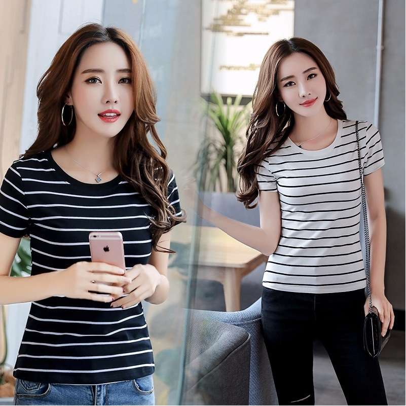 シンプルボーダー半袖Tシャツ ボーダー服