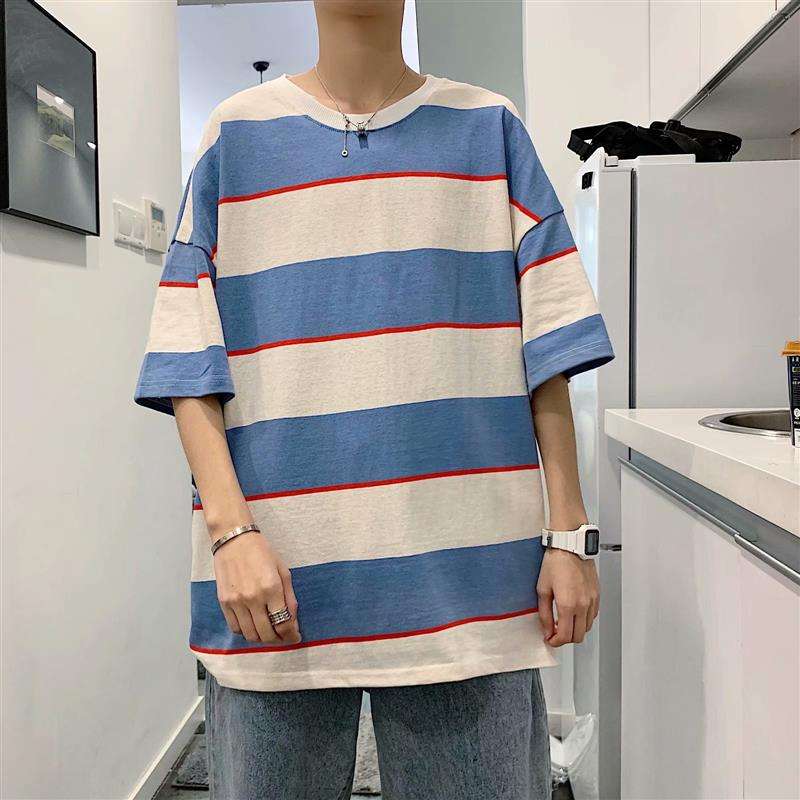 爽やかボーダー柄ゆったりTシャツ ボーダー服