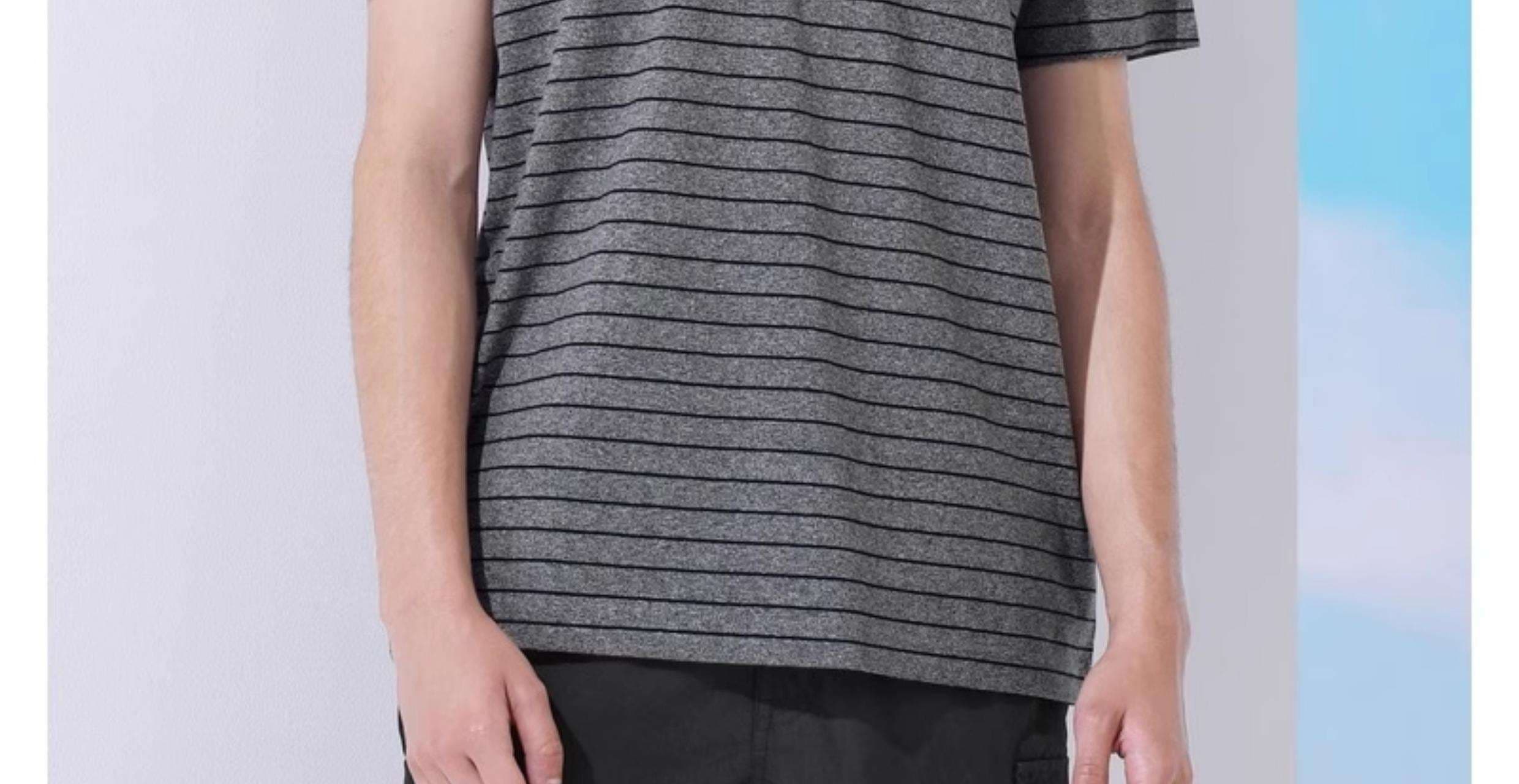 シンプル横縞柄半袖Tシャツ ボーダー服