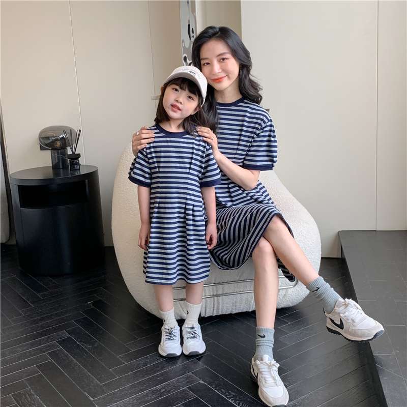 親子お揃いボーダーワンピース ボーダー服