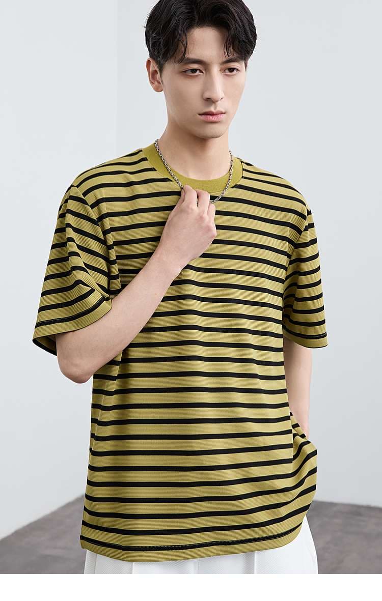 クラシカルボーダーデザイン半袖Tシャツ ボーダー服