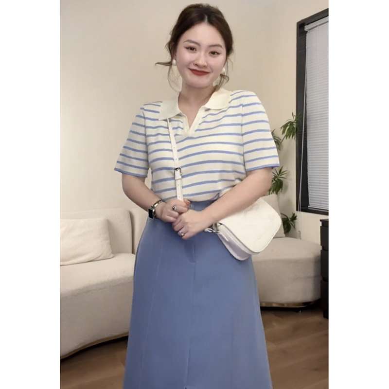 ボーダー柄シンプルポロシャツ ボーダー服
