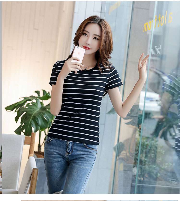 シンプルボーダー半袖Tシャツ ボーダー服