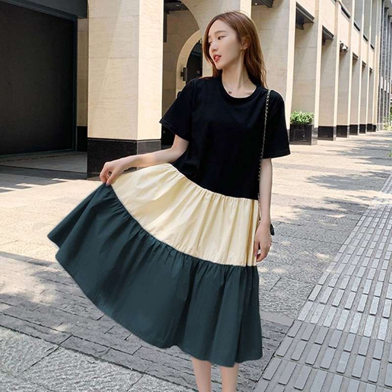 ティアードフリルマキシワンピース ボーダー服
