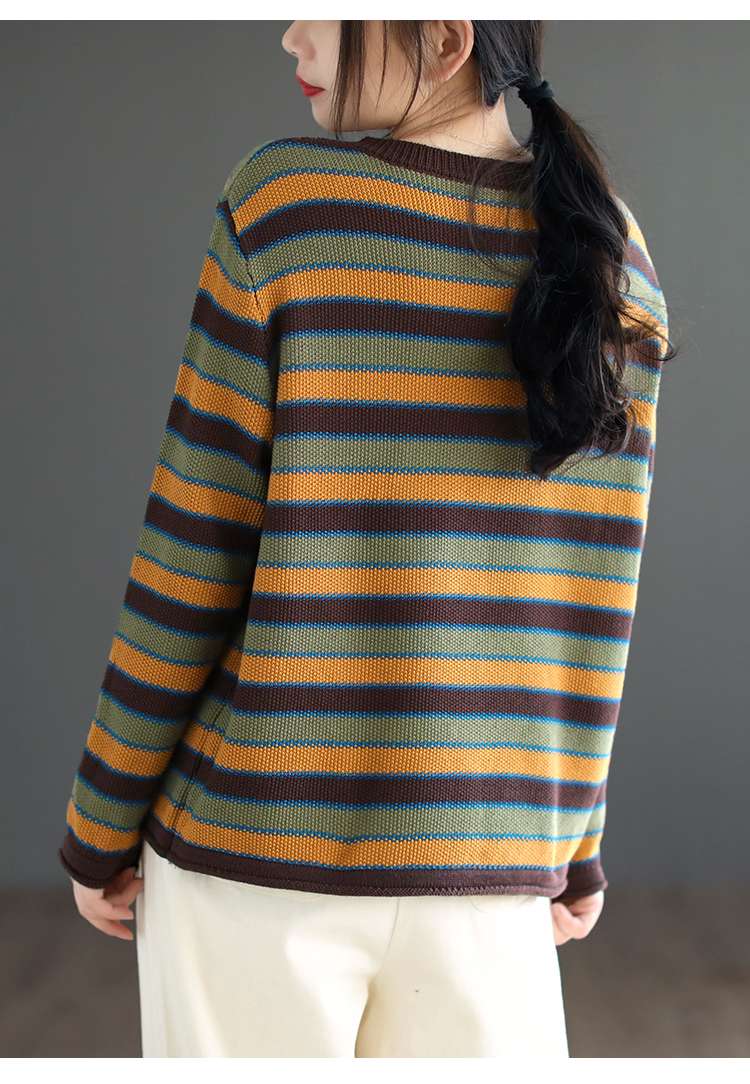 レトロボーダー柄カーディガン ボーダー服