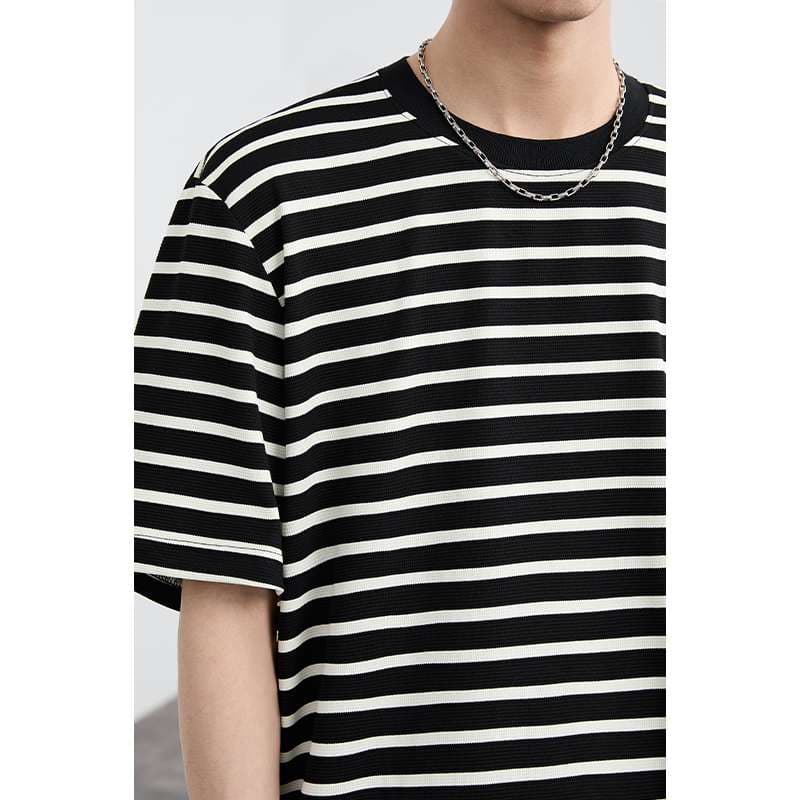 クラシカルボーダーデザイン半袖Tシャツ ボーダー服