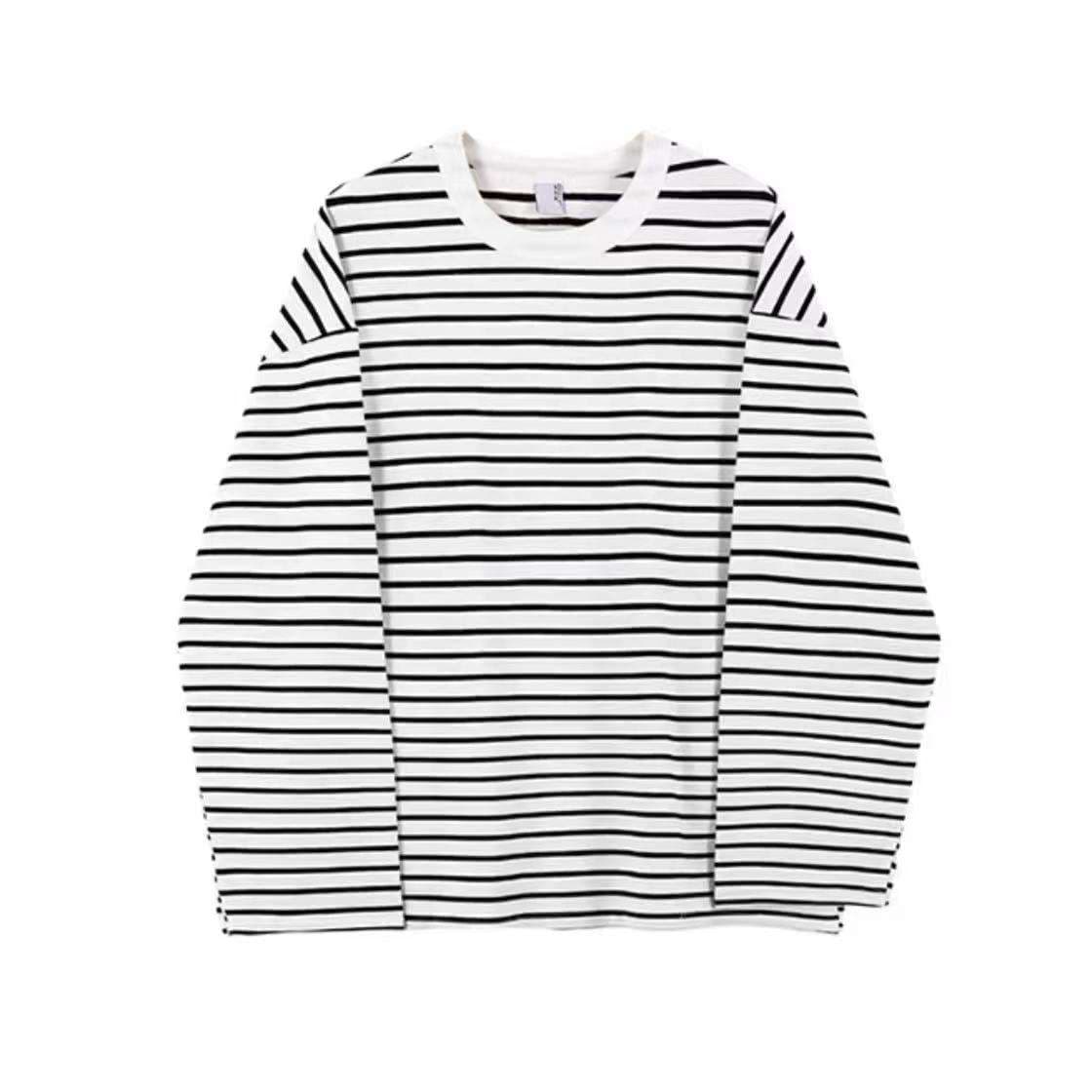 モダンストライプ長袖Tシャツ ボーダー服